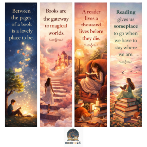 Aesthetic Bookmarks Set of 4 – Book Lover Quotes Collection
